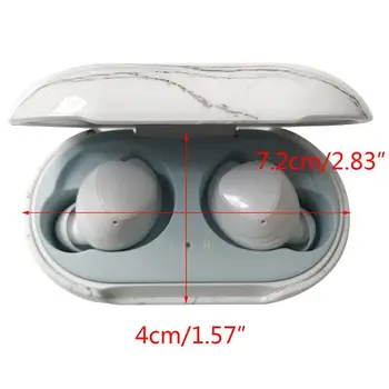 

Hard PC Shell Cover Marble Pattern Protective Case for Samsung-Galaxy Buds/Buds+ L41E