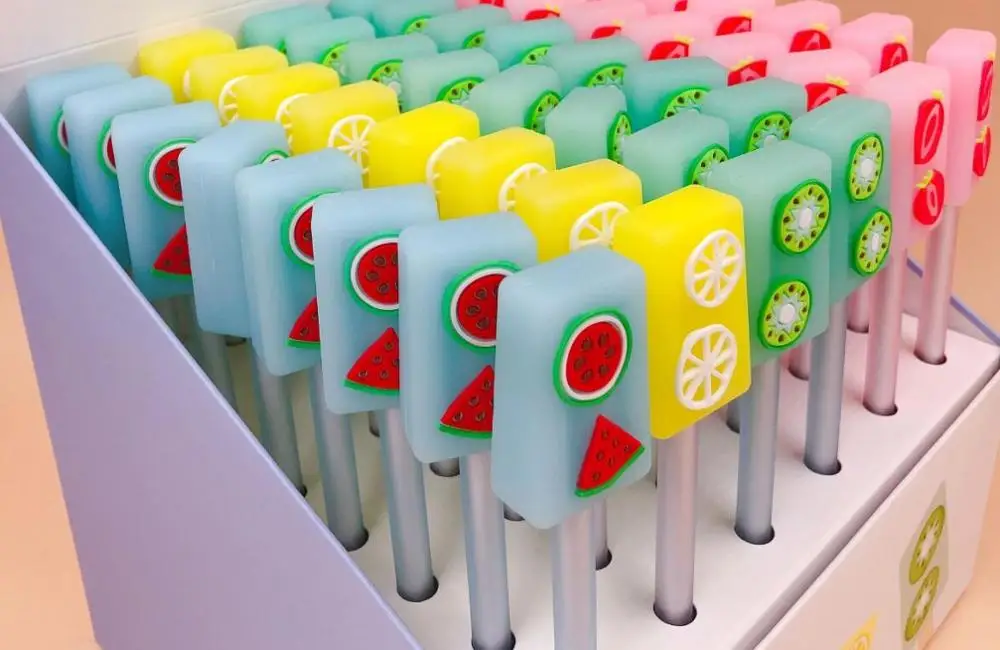 creative fruit Popsicle gel pen cute cartoon neutral pen student prize pen office black writing pen promotion gift pen 48pc/lot