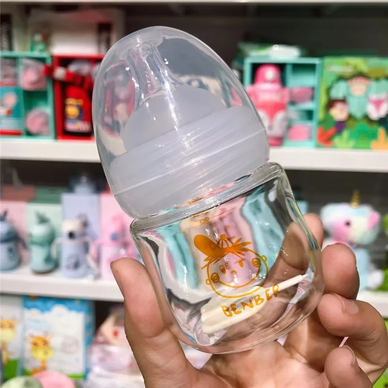 

Bei en bao Wide Aperture Glass Feeding Bottles 120 Ml Newborns Feeding Bottle with Measuring Infant Feeding Bottle