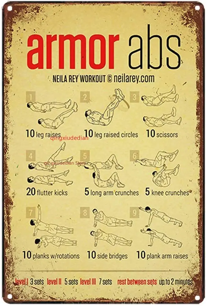 

Free Pintree Original Retro Design Armor ABS Tin Metal Signs Wall Art | Thick Tinplate Print Poster Wall Decoration for Gym