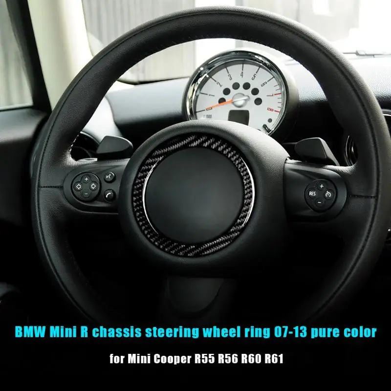 ABS углеродное волокно рулевое колесо кольцо наклейка крышка Накладка для Mini Cooper Clubman R55 R56 земляк R60 Paceman R61 2007-2013
