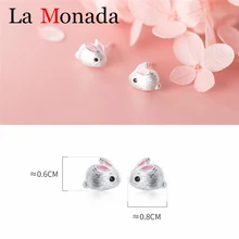 Милые серьги из серебра 925 в виде кролика для женщин и маленьких девочек, модное элегантное Ювелирное Украшение