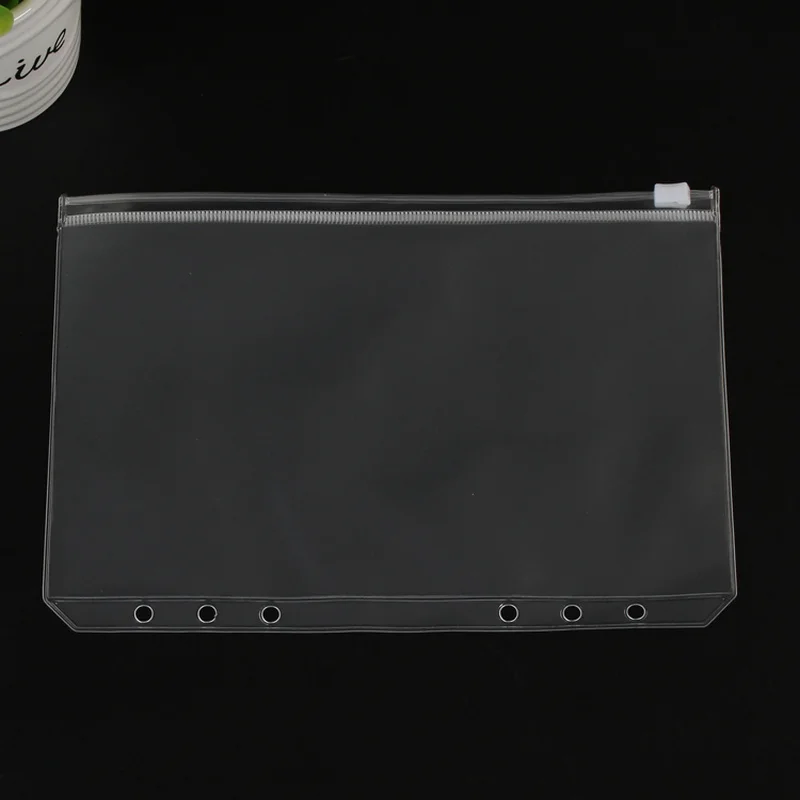 PVC 지퍼 보관 가방, 느슨한 잎 책 정보 가방, DIY 느슨한 잎 내부 코어 보관 책 액세서리, A5, A6, A4, B5, 5 개