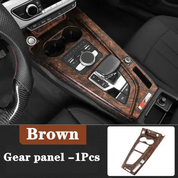 

For Audi A4 A5 S4 2017-2020 Special Car Open Mold Modified Interior 1Pcs Gear panel Brown wood pattern material Car Interior