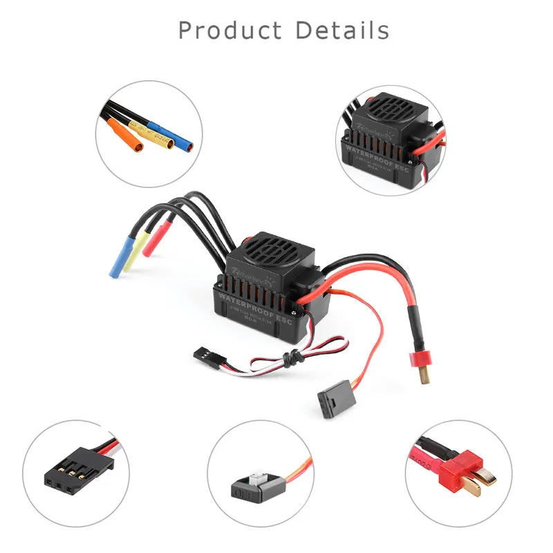 Водонепроницаемый бесщеточный двигатель BL3650 4300KV + 60A ESC Программа Card Combo для 1/10 RC Car