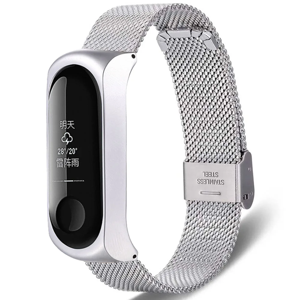 Ремешок из нержавеющей стали для xiaomi Mi band 3 4 5 металлический браслет Миланская