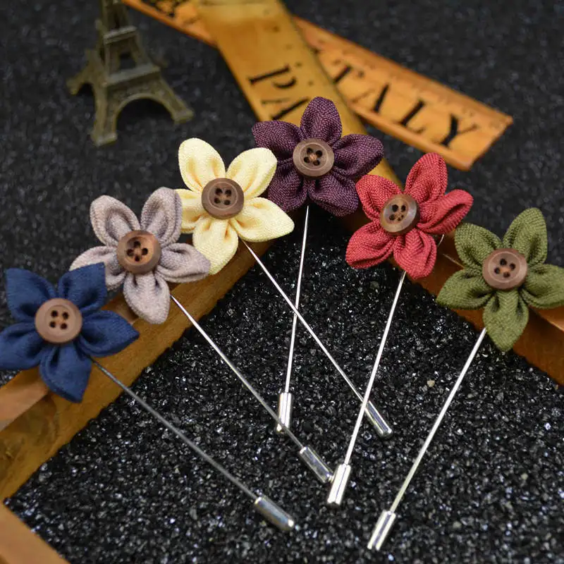 Small daisy-shaped corsage multiple colors Handmade Boutonniere Stick Brooch Pin Men Lapel For Wedding Party | Украшения и
