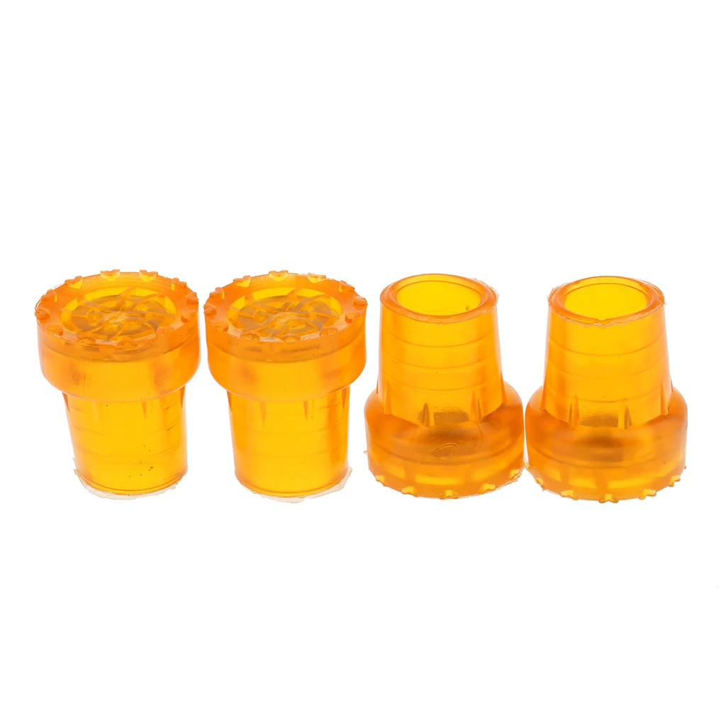 4 Pcs Durable Rubber Trekking Hiking Pole Tip End Cap Protectors Walking Stick Cane Replacement Tips 19mm