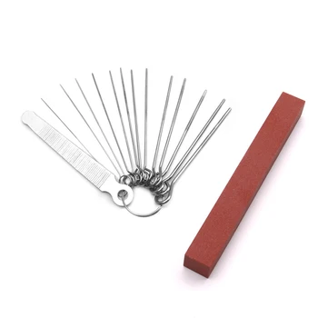 

Guitar File Kit Set 13 Different Size Needles Files Flat File Grinding stone for for Guitar Mandolin Bass String Groove Slot