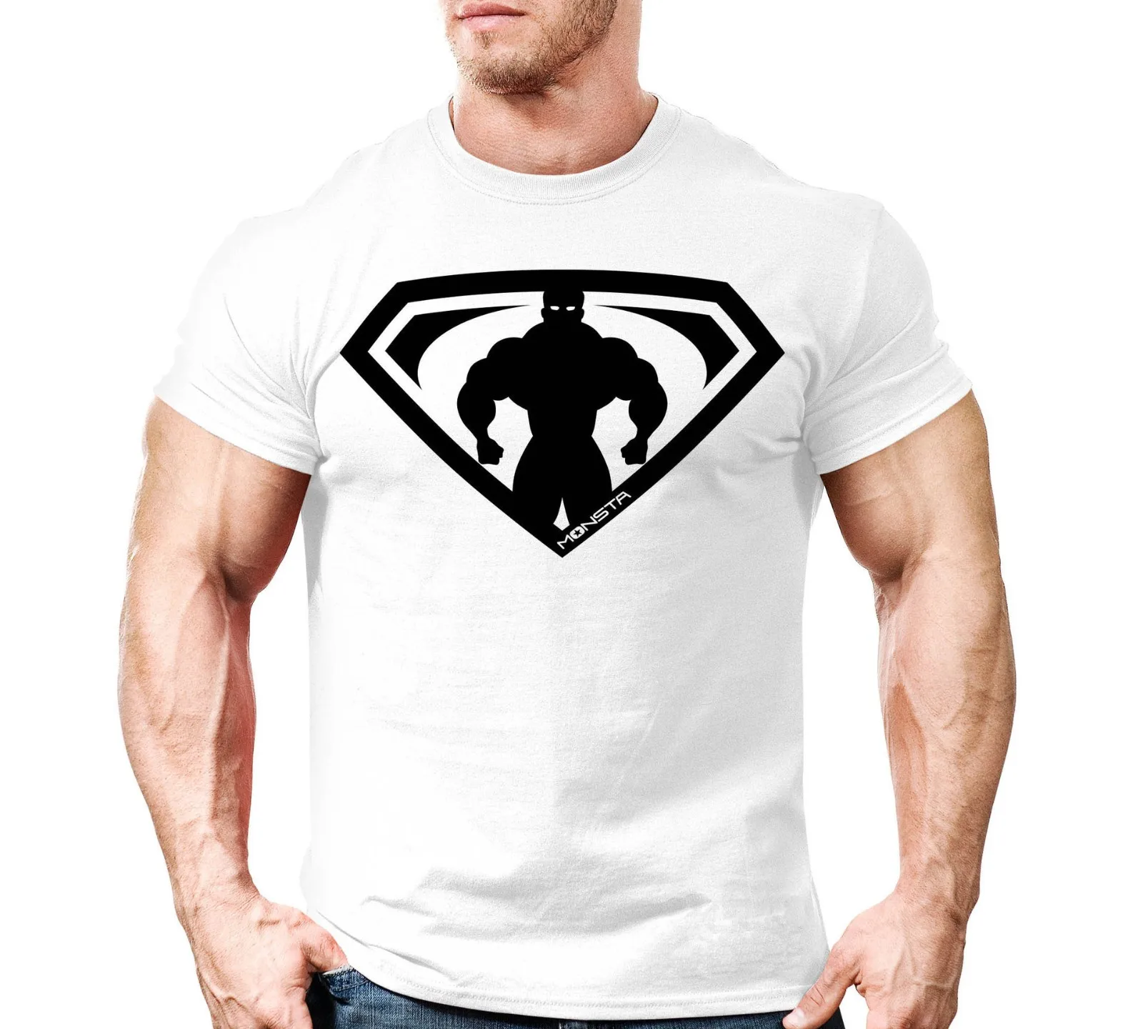 New super handsome hero simple small icon style T-shirt fashion trend clothing young sports short-sleeved men and women children