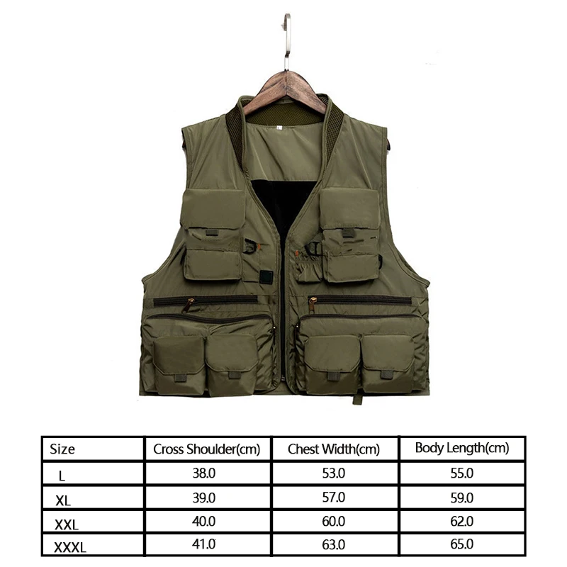 Army Green Жилет для рыбалки Быстросохнущий жилет для рыбы из дышащего материала куртка для рыбалки на открытом воздухе спортивный жилет для выживания - Цвет: Army Green