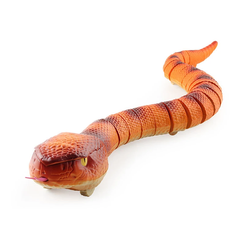 75CM Long Size Simulation Infrared Control Snake Stretch Tongue Fast Moving 15M Control Distance Tricky Electric RC Animal Toys