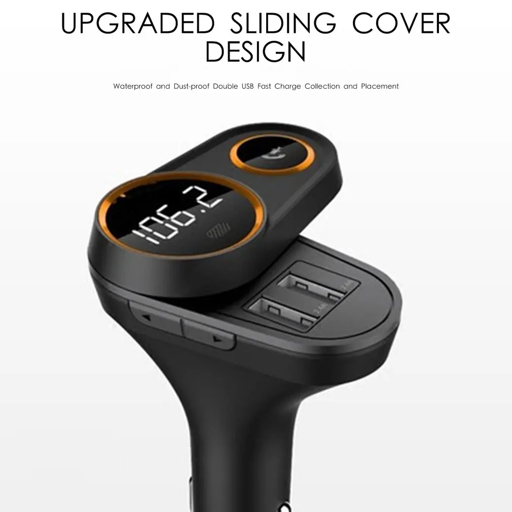 

C43 Dual Usb 4.8A Car Charger U Disk Lossless Music Rotary Cover Mp3 Player Usb Car Charger Mp3 Player