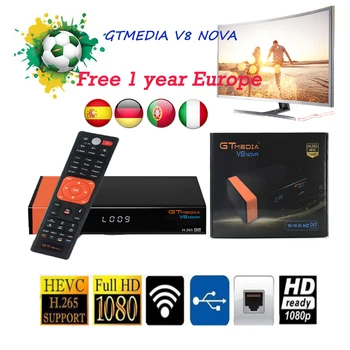

GTMedia V8 Nova Full HD DVB-S2 Satellite Receiver 1 Year Europe Cline 6 line Same Freesat V9 Super Upgrade From Freesat V8 Super