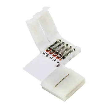 

5 Pieces Pack L T X Shape RGBW LED Strip Light 5 Pin Solderless Connector Mounting Bracket Clip for 10mm 5050 rgbw led strip