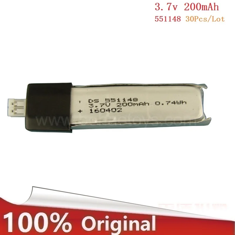 3 7 V 200mAH 30 шт./лот вертолет с дистанционным управлением литиевая батарея для