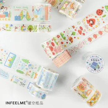 

2pcs/set Forest Picnic Theme Washi Tape Set Diy Decorative Scrapbooking Masking Tape Adhesive Label Stickers For Planner Diary