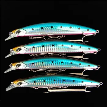 

4pcs Blue color Quality Laser Minnow Fishing Lure Hard Crankbait Wobblers Artificial Floating Jerkbait Trolling Bass Isca Carp