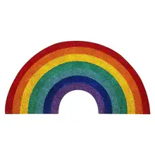 Нордический стиль Радуга абсорбирующий коврик нескользящий коврик, напольный ковер для дома Гостиная Детская комната Декор лимонный дверной коврик Прямая