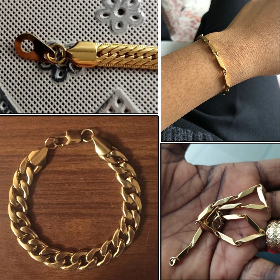 Мужской браслет из нержавеющей стали серебряный цветной массивная кубинская