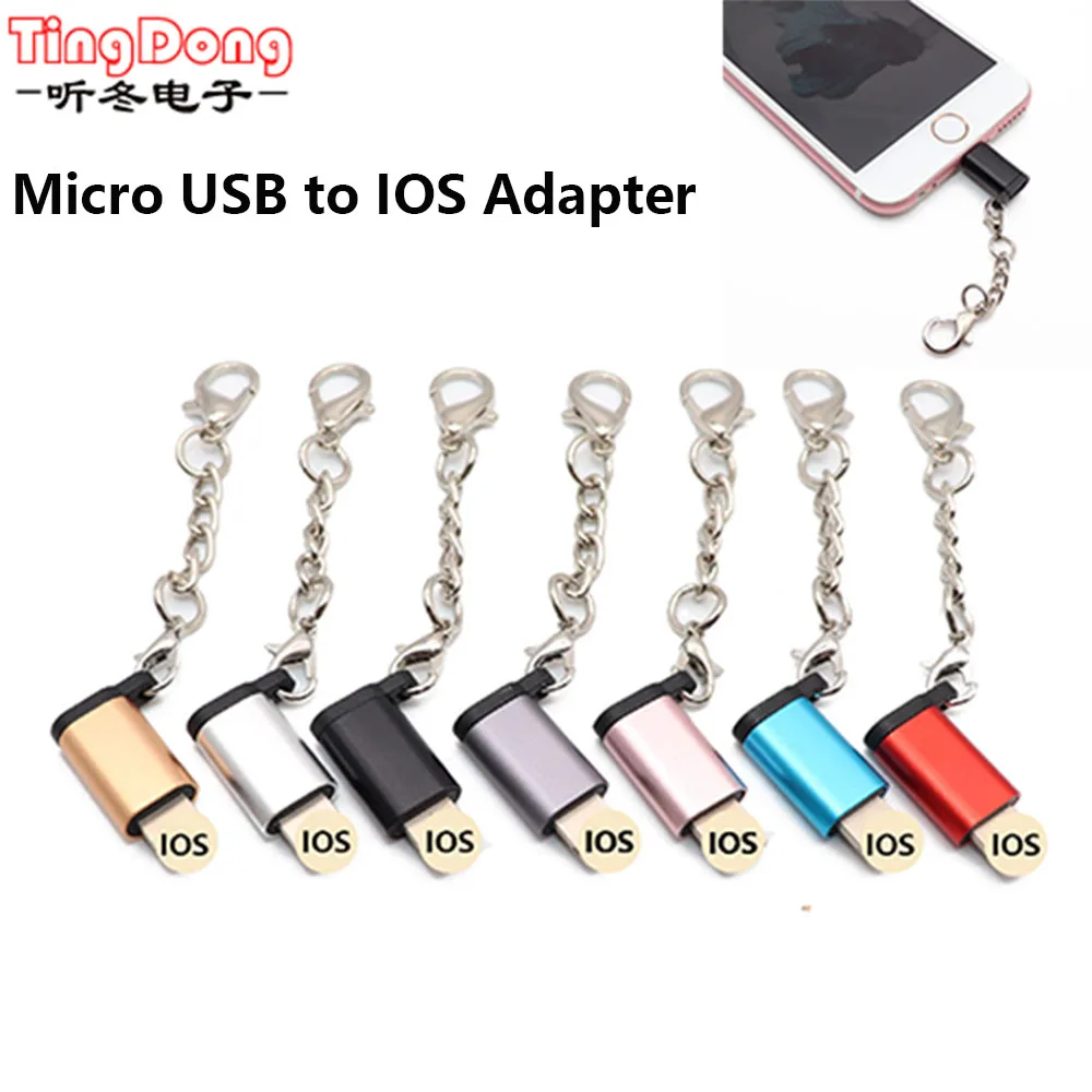 

Micro USB To IOS OTG Adapter For iphone X 6S 7 8 Plus Sync Data Charging Converter Key Chain For ipad Mini Adapters