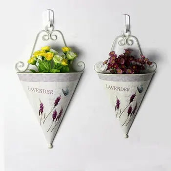 

Simplified Pastoral Style Flower Receptacle Hangable Iron Flower Pots A Set