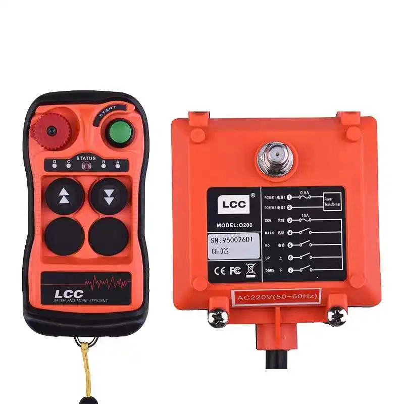 

Q200/LCC industrial wireless remote control 2-button driving miniature electric hoist motor hoist