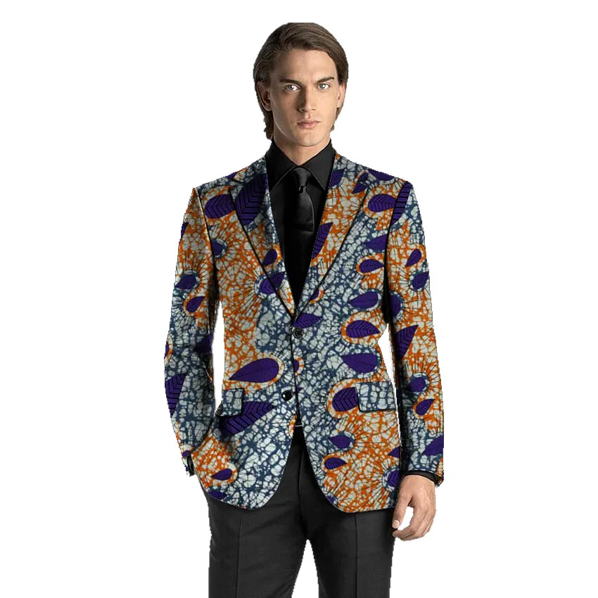 African Print Men's Blazers Ankara Man Suit Jacket Custom Made Wedding Coat Traditional & Cultural Men African Clothes