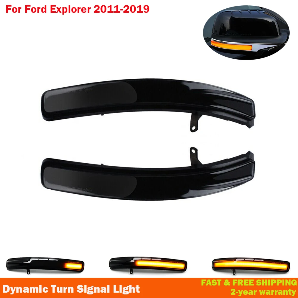 

2Pcs For Ford Explorer 2011-2015 2016 2017 2018 2019 LED Dynamic Side Mirror Turn Signal Light Indicator Blinker Sequential Lamp