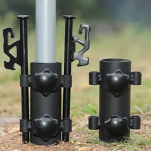 Portable Awning Rod Holder Outdoor Camping Canopy Rod Metal Fixed Tube Windproof Fishing BBQ Tent Awning Pole Tools Accessories