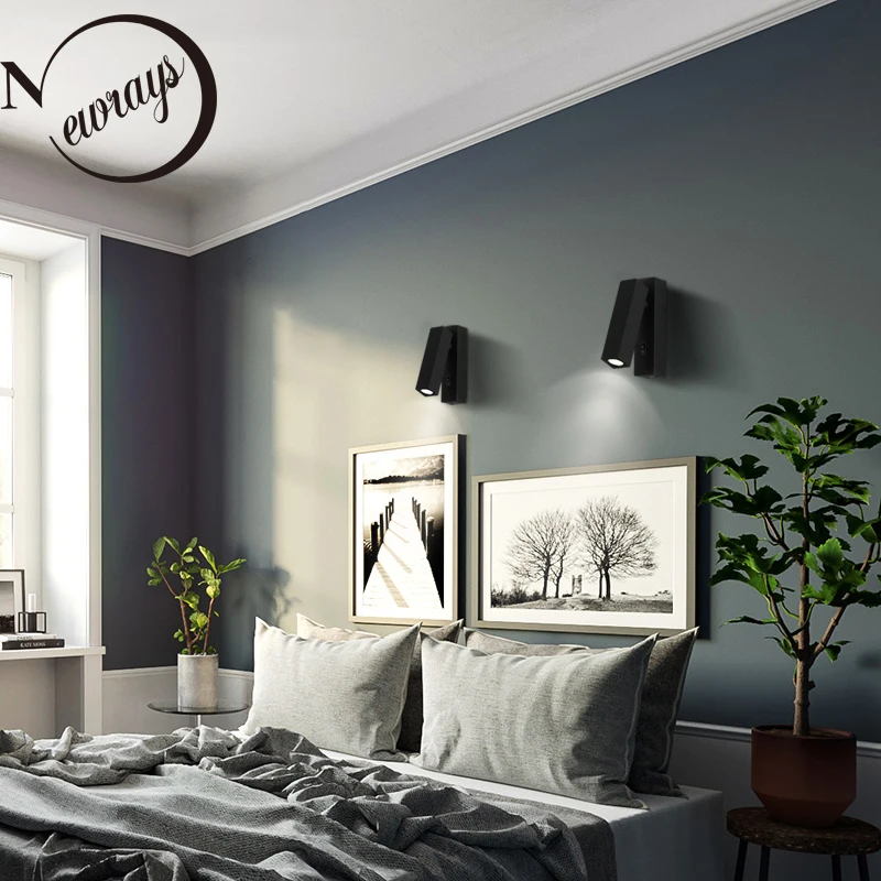 Современный настенный светодиодный металлический декор вращающийся светильник