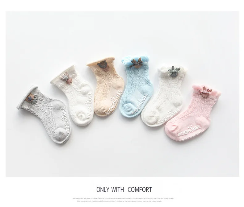 

3pairs/set Summer Thin Short Solid Cotton Mesh Infant Socks Breathable Anti-slip Floor Baby Boy Girl Sock 2019 Fashion Dress
