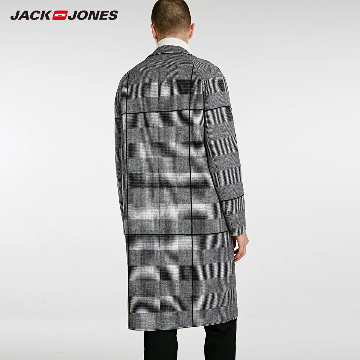Jack Jones мужской шерстяной клетчатый Тренч средней длины | 218327506