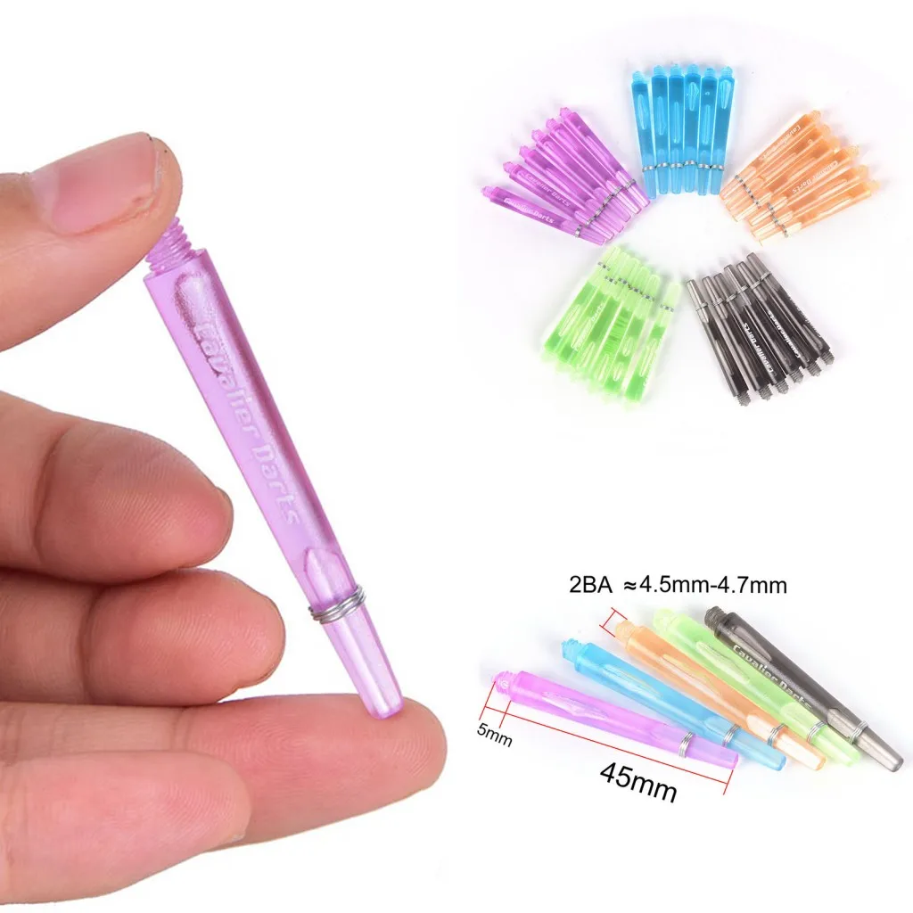

Darts 6Pcs/lot New Sale with O Ring 2BA Thread 5 Colors Nylon Dart Shafts Dart Accessories 45mm