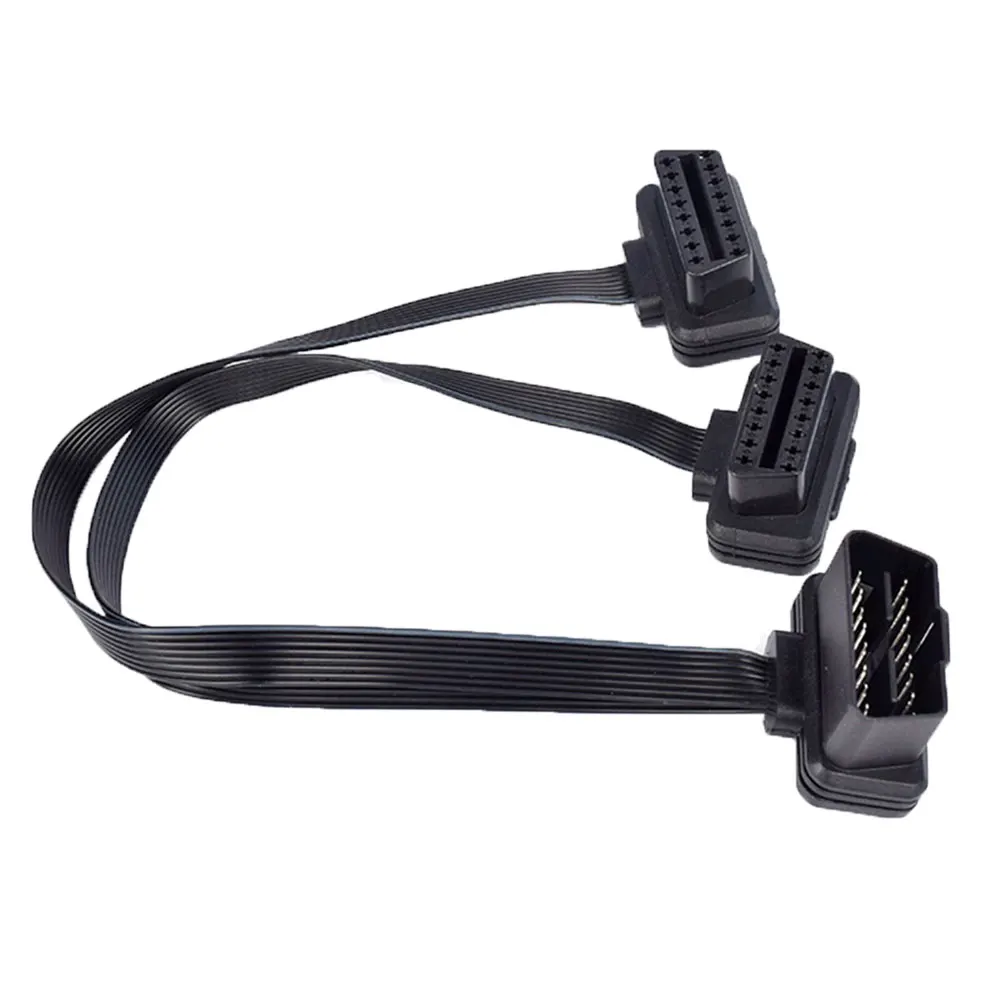 OBDII OBD2 16 Pin ELM327 Мужской Двойной Женский Y сплиттер локоть удлинитель