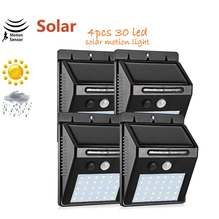 

1-4PCS Super Bright Solar Lights LED Solar Power Outdoor Motion Sensor Light,LED on Both Side Waterproof for Deck,Yard,Garden,Pa
