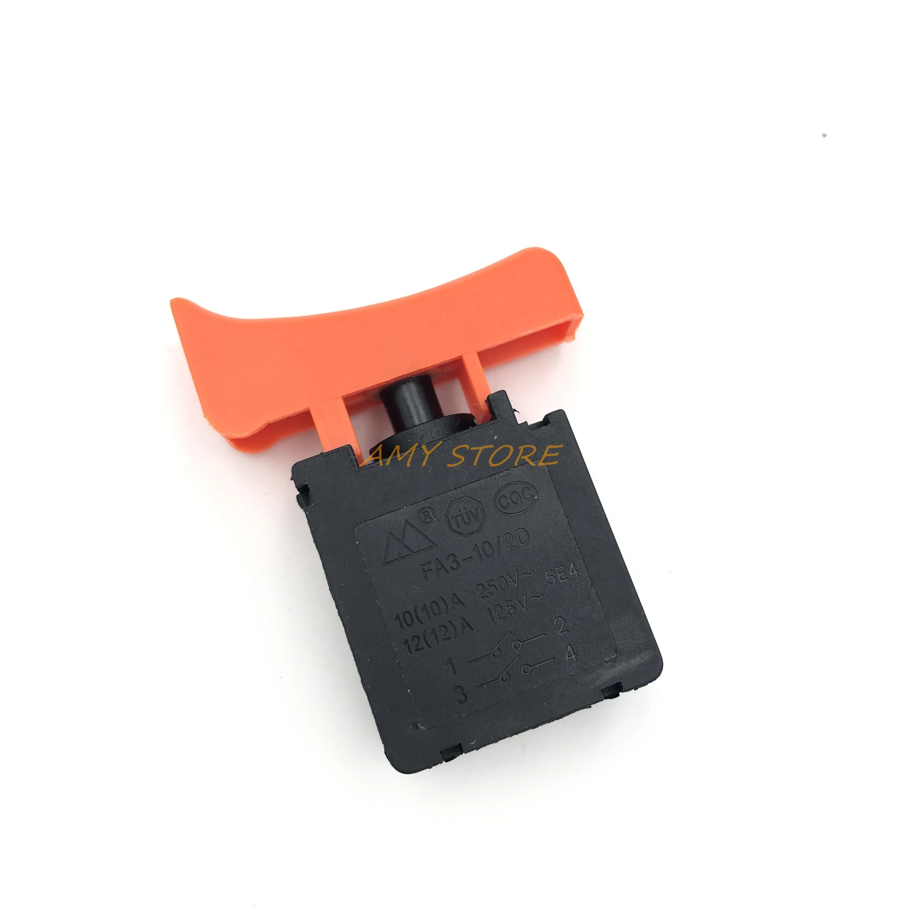 FA3-10/2D AC 250V 10A DPST NO Momentary Electric Power Tool Trigger Switch Black Orange