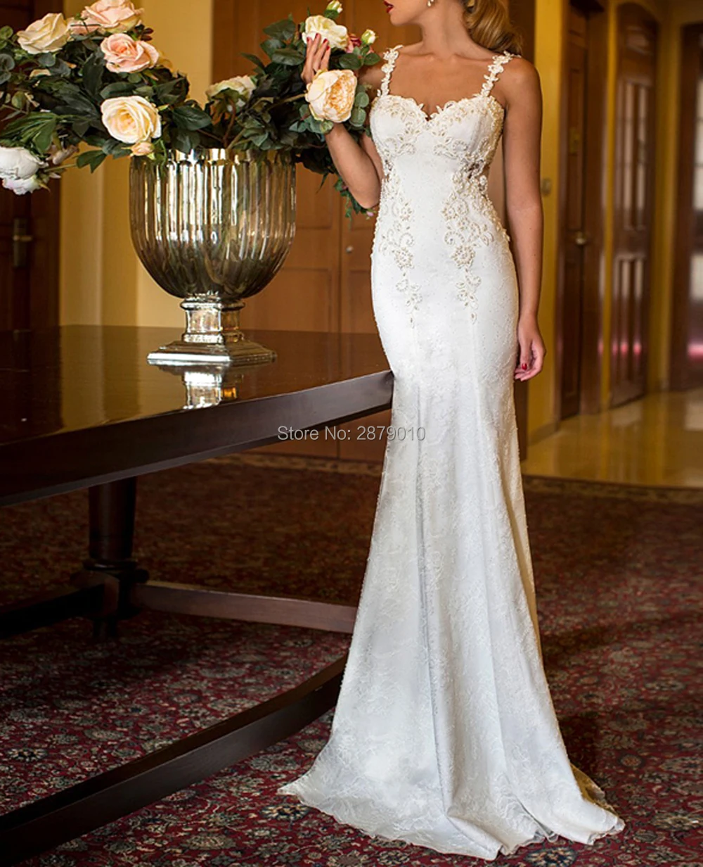 

New Arrival Sweetheart Wedding Dress Mermaid Applique Lace Beaded Floor-Length Backless Women Dress Wedding Dress Haute Couture