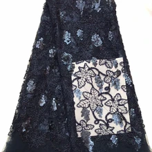 GLace 1Y/лот Африканский узор листьев Кружева Вышивка сетки Швейные Блестки ткань для платья юбки свадебные украшения TX1483