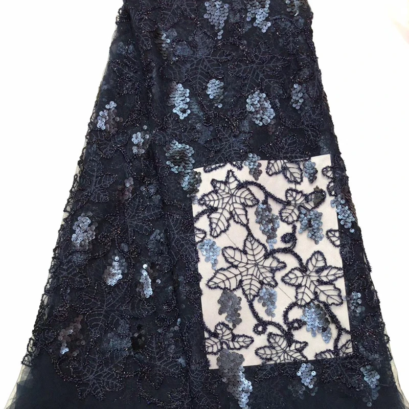 Кружевная вышивка в виде африканских листьев сетка для шитья ткань с блестками