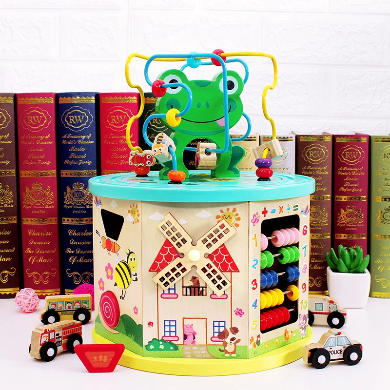 

New Products Seven Surface Multi-functional Bead-stringing Toy Treasure Chest Early Childhood Educational Force 1-3-6-Year-Old I