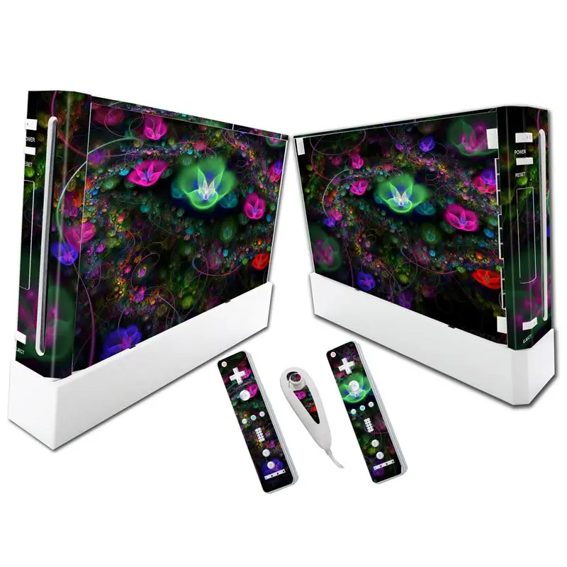 For W ii Console Cover with  Remotes Controller Skins For Nintend w ii skin sticker for w ii skin- 