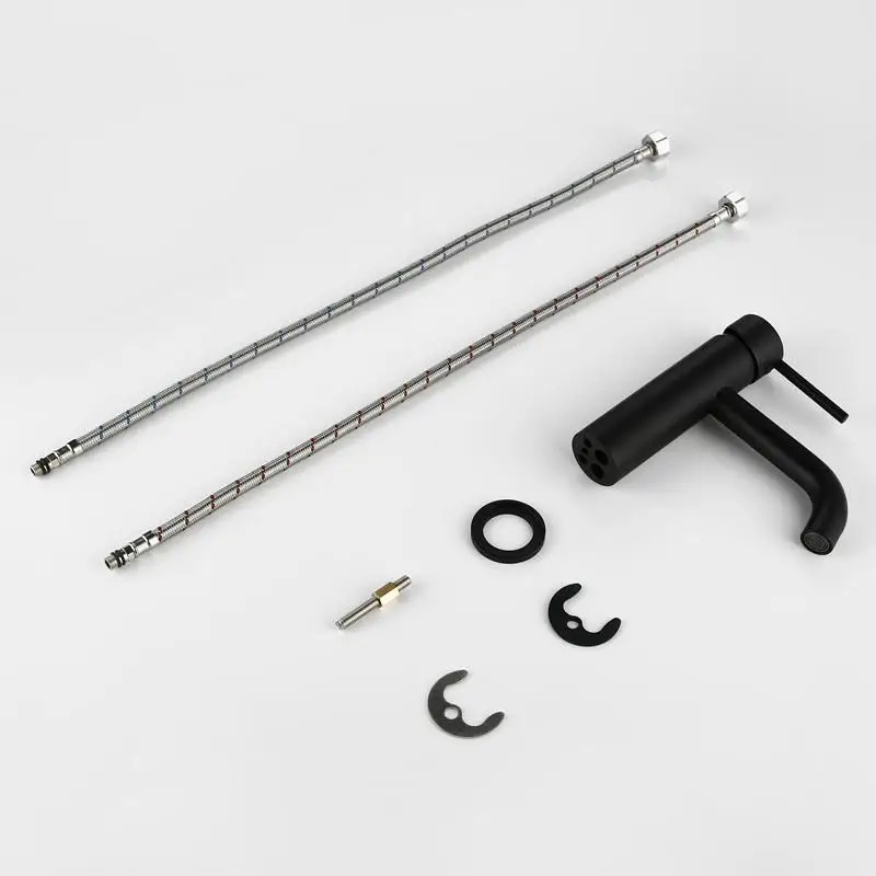 Смесители для умывальника Круглый матовый черный золотой розовый смеситель