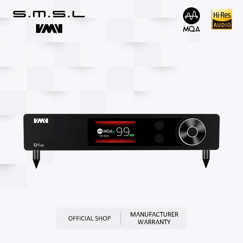SMSL VMV D1se High-end MQA Audio DAC 768kHz 32bit XMOS Bluetooth5.0 USB Optical Coaxial RCA DSD512 ES9038PRO With Remote Control |