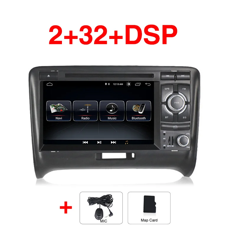 Car dvd 2Din Android9 DSP RDS для Audi TT 2000-2012 Автомобильная Мультимедийная магнитола Поддержка wifi gps навигатор BT OBD2 DAB - Color: Car dvd