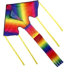 Красочные Радуга воздушный змей дети воздушные змеи игрушки с длинным хвостом детей трюк нейлоновый воздушный змей Летающий Flying для детей Спорт на открытом воздухе