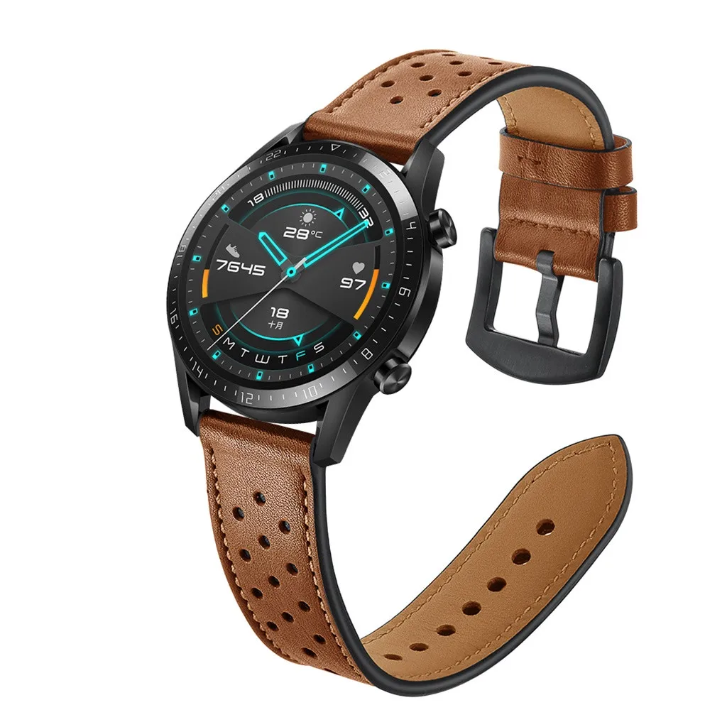 Кожаный ремешок для часов Huawei GT 2 46 мм Роскошные ремешки huavey huaway gt2 correa de reloj cuero с