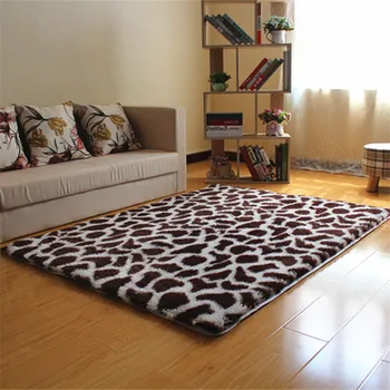 

Printed long-haired carpet silk wool rug bedroom bedside non-slip carpet floor mat coffee table living room doormat alfombra