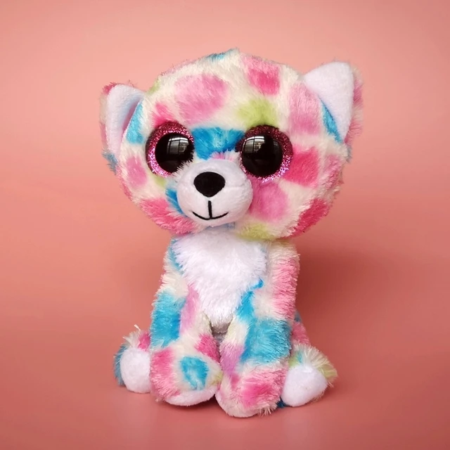 15CM Ty Beanie Boos Big Glitter Eyes Christmas Golden Horn Deer Sven Snow Plush Stuffed Animal Super Soft Christmas Gift Gold