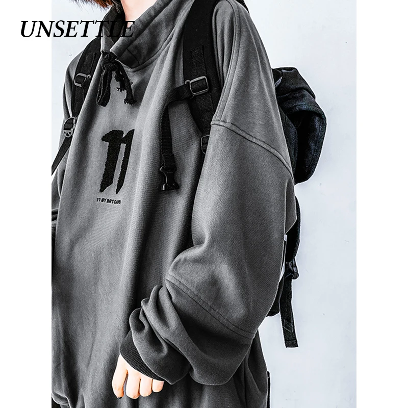 UNSETTLE Harajuku Толстовка японская Толстовка Мужская/Женская Хип-хоп Пуловер толстовки уличные повседневные топы в хипстерском стиле Осень